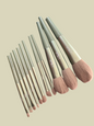 Soft Green Makeup Brush Set